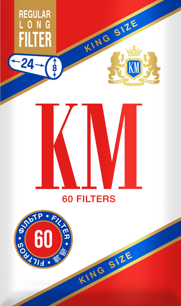 Фільтри для самокруток KM Filter King Size Regular Long 8/24